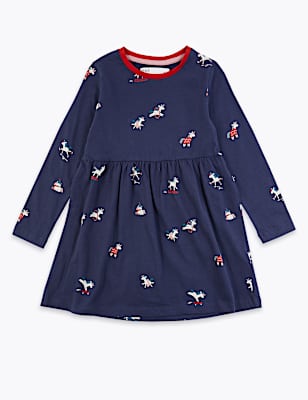 Cotton Rich Unicorn Print Dress (3 Mths - 7 Yrs)