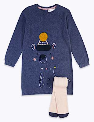 Llama Print Dress with Tights (3 Months - 7 Years)