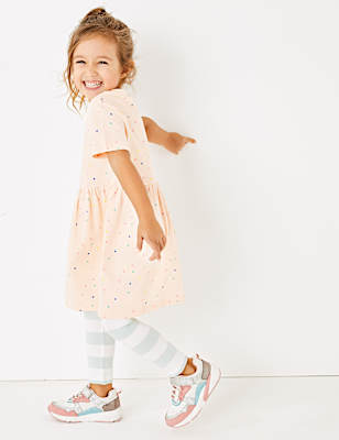 Cotton Spotted Dress (2-7 Yrs)