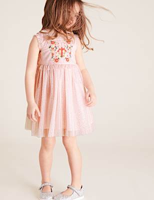 Butterfly Glitter Chiffon Dress (2-7 Yrs)
