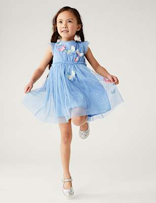 Butterfly Applique Tulle Dress