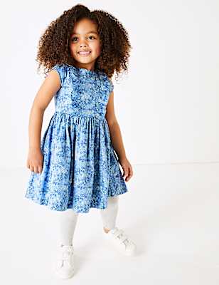 Cotton Floral Frill Dress (2-7 Years)