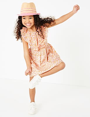 Cotton Ditsy Floral Print Dress