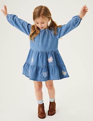 Denim Butterfly Dress (2-7 Yrs)