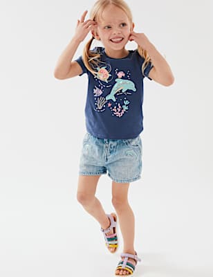 Cotton Rich Denim Dolphin Shorts (2-7 Yrs)