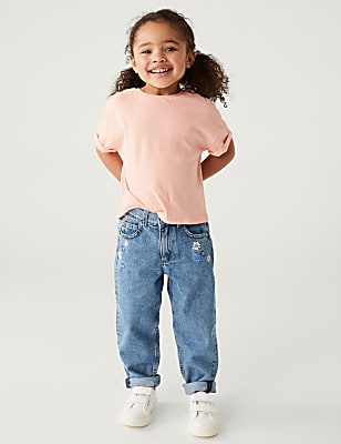 Mom Denim Floral Jeans