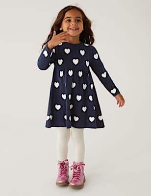 Knitted Dress & Tights Outfit