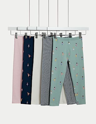 5pk Cotton Rich Ballet Leggings (2-8 Yrs)