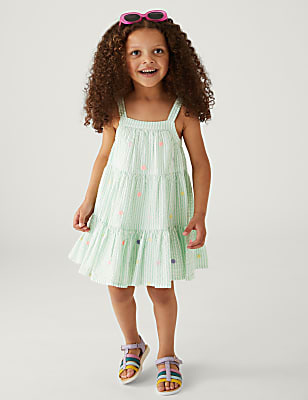 Pure Cotton Striped Dress