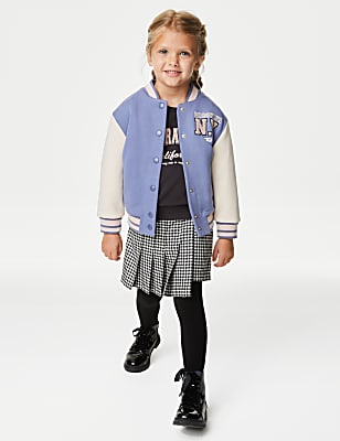 Cotton Rich Gingham Skirt with Tights (2-8 Yrs)