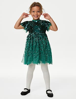 Sequin Tulle Party Dress (2-8 Yrs)