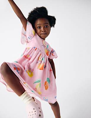 Pure Cotton Fruit Dress (2-8 Yrs)