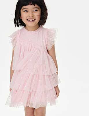 Embroidered Tulle Dress (2-16 Yrs)