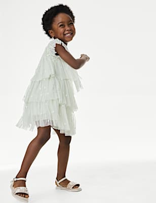 Embroidered Tulle Dress (2-16 Yrs)