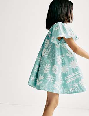Pure Cotton Surf Print Dress (2-8 Yrs)