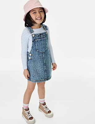 2pc Cotton Rich Denim Pinafore Outfit (2-10 Yrs)