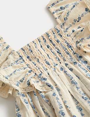 Pure Cotton Ditsy Floral Dress (2-10 Years)