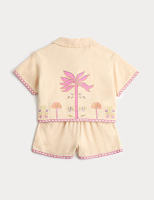 2 Piece Pure Cotton Palm Tree Outfit (2-10 Yrs)