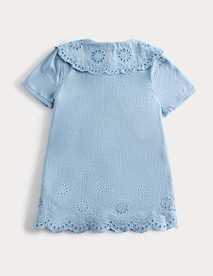 Cotton Rich Broderie Collar Dress (2-10 Yrs)