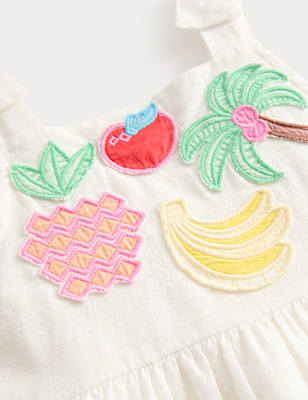 Pure Cotton Tropical Fruit Dress (2-10 Years)