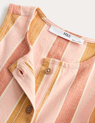 Cotton Rich Woven Striped Dress (2-10 Years)