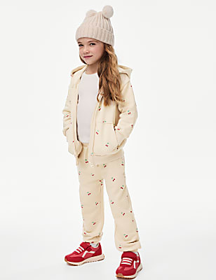 Cotton Rich Ditsy Cherry Print Joggers (2-8 Yrs)