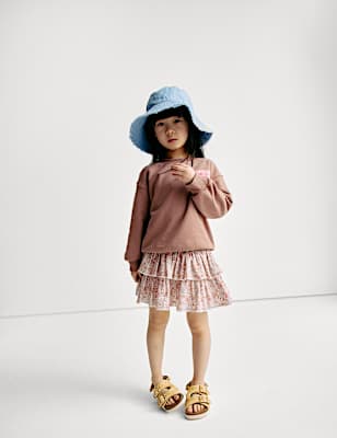 Pure Cotton Ditsy Floral Ra-ra Skirt (2-8 Yrs)