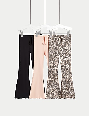 3pk Cotton Rich Flared Leggings (2-8 Yrs)