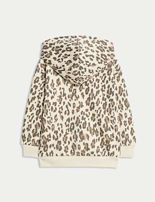 Cotton Rich Leopard Zip Hoodie (2-8 Yrs)