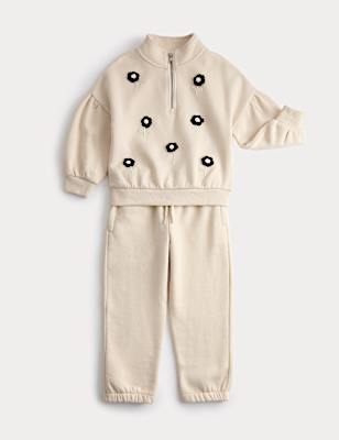 Cotton Rich Flower Top & Bottom Outfit (2-8 Yrs)