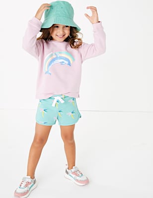 Cotton Palm Tree Print Shorts (2-7 Yrs)