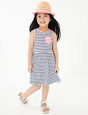 Cotton Striped Dress (2-7 Yrs)