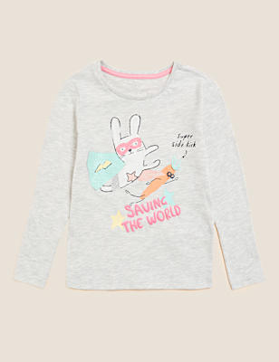 Cotton Mix Printed Round Neck Top