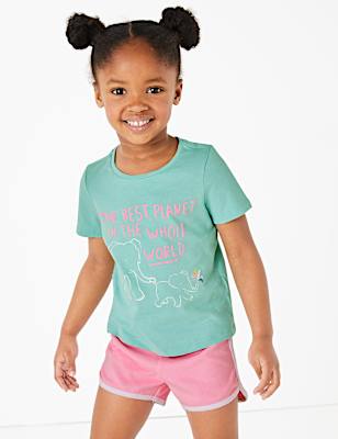 Cotton Elephant Print T-Shirt (2-7 Yrs)