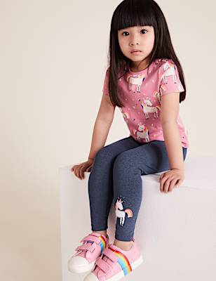 Cotton Unicorn Print Leggings (2-7 Yrs)