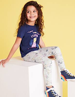 Cotton Leopard Print Leggings