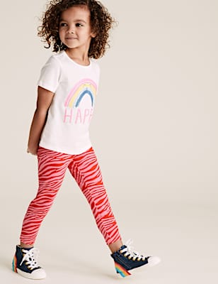 Cotton Zebra Print Leggings (2-7 Yrs)