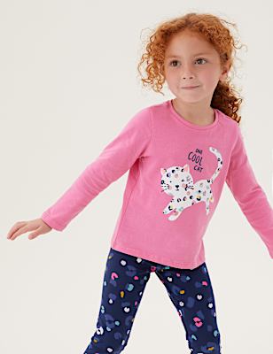 Pure Cotton Leopard Print Cat Top (2-7 Yrs)