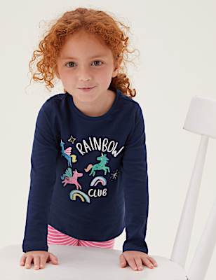 Pure Cotton Unicorn Rainbow Top (2-7 Yrs)