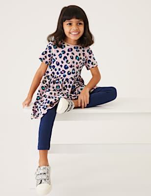 Pure Cotton Leopard Print Dress (2-7 Yrs)