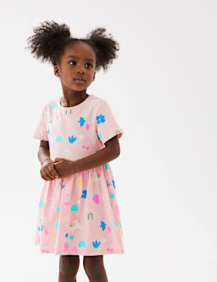 Pure Cotton Unicorn Print Dress (2-7 Yrs)