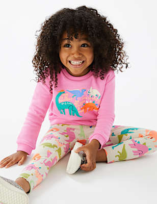 Cotton Rich Dinosaur Print Sweatshirt (2-7 Yrs)