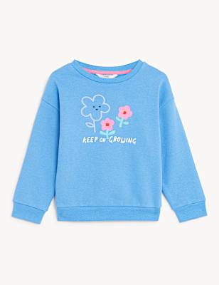 Cotton Rich Flower Sweatshirt