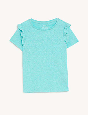 Cotton Blend Frill T-Shirt