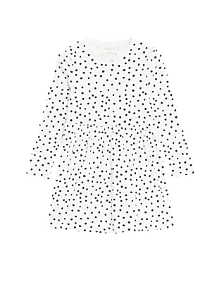 Cotton Rich Spotted Dress (2-8 Yrs)