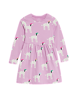Pure Cotton Dalmatian Dress (2-8 Yrs)