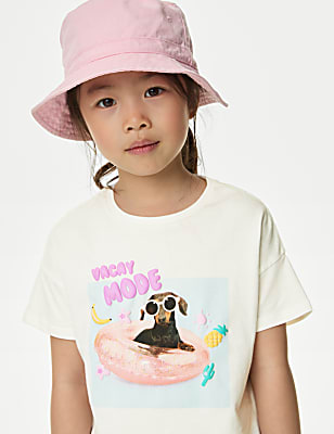 Pure Cotton Slogan T-Shirt (2-8 Yrs)