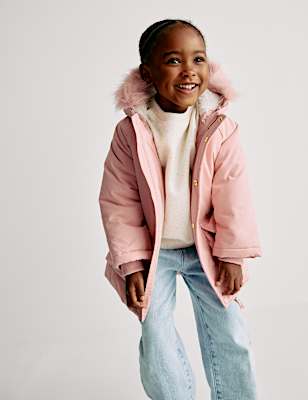 Cotton Rich Faux Fur Hooded Parka (2-8 Yrs)