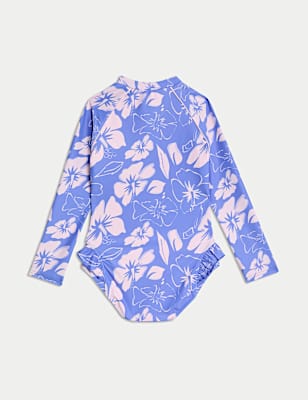 Floral Print Long Sleeve Swimsuit (2-8 Yrs)