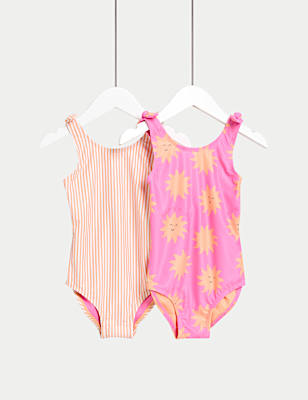 2pk Printed Swimsuits (2-8 Yrs)